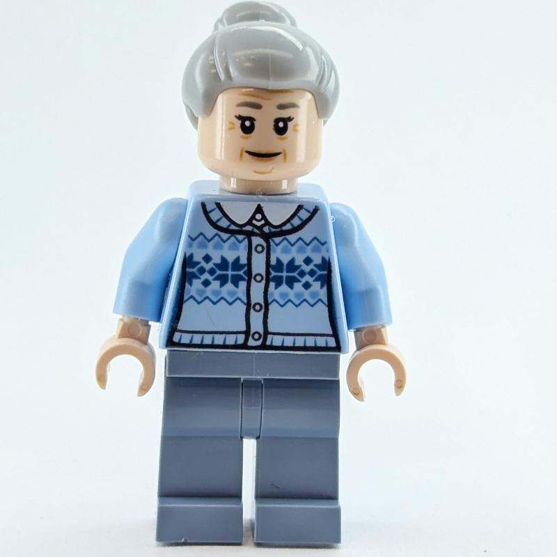 Lego Aunt May in Bright Light Blue Sweater