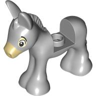 Lego Animal, Donkey Foal with Tan Nose print / Light Bluish Gray