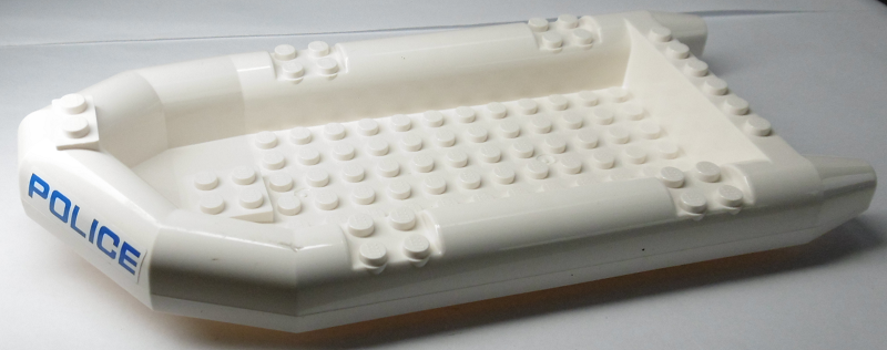Lego Boat, Rubber Raft, Large with 'POLICE' Pattern on Both Sides (Stickers) - Set 60045