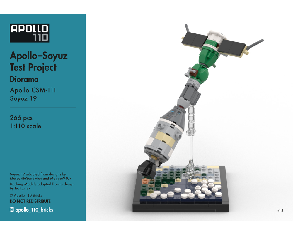Lego Apollo–Soyuz Test Project (ASTP) Diorama [1:110 scale]