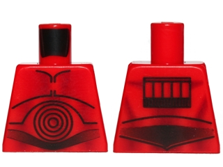 Lego Torso SW R-3PO Pattern / Red