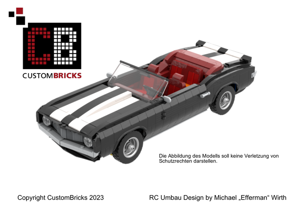Lego Custom Lego Chevrolet Camaro Z28 RC conversion instruction