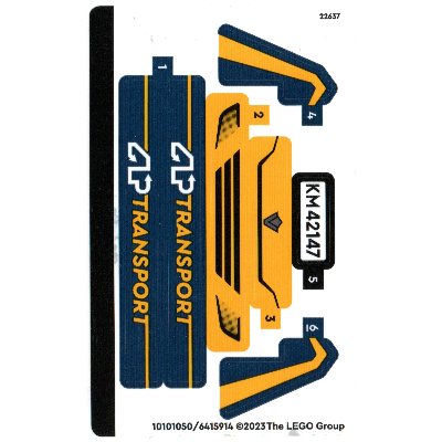 Lego Sticker Sheet for Set 42147-1 / [No Color/Any Color]