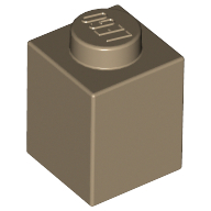 Lego Brick 1 x 1 / Dark Tan