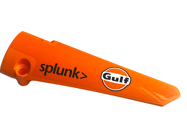 Lego Technic, Panel Fairing # 6 Long Smooth, Side B with Gulf Logo and Black 'splunk>' Pattern (Sticker) - Set 42141