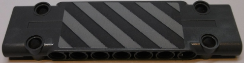 Lego Technic, Panel Plate 3 x 11 x 1 with Light Bluish Gray and Dark Bluish Gray Danger Stripes Pattern (Sticker) - Set 42055