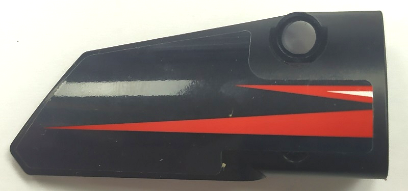 Lego Technic, Panel Fairing # 4 Small Smooth Long, Side B With Red and White Triangles Pattern (Sticker) - Set 42089