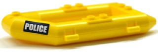 Lego Boat, Rubber Raft, Small with White 'POLICE' on Dark Blue Background Pattern on Both Sides (Stickers) - Set 60068