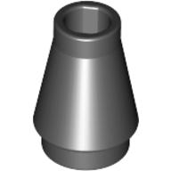 Lego Cone 1 x 1 [No Top Groove] / Black