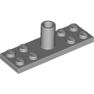 Lego Plate Special 2 x 6 with Pole Holder Pin / Light Bluish Gray