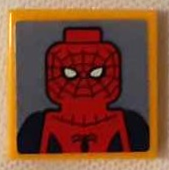Lego Tile 2 x 2 with Spider-Man Minifigure Pattern (Sticker) - Set 76178