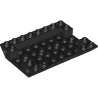 Lego Brick Sloped Inverted 45° 6 x 8 Double with Pin Holes on Sides, 1 x 4 Cutout On Side / Black