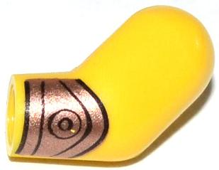Lego Arm, Left with Copper Wristband Pattern / Yellow