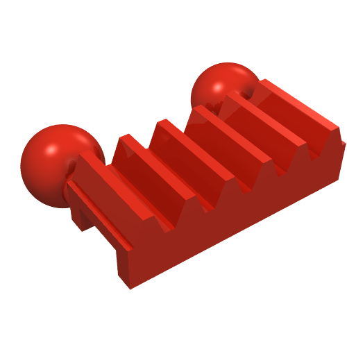 Lego Technic Gear Rack 1 x 2 with Ball Joints / Red