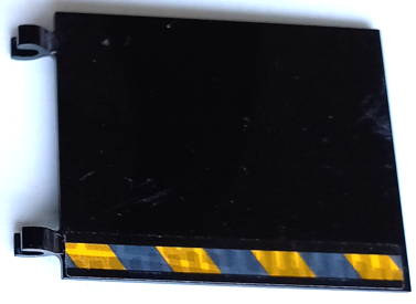 Lego Flag 6 x 5 with Dark Bluish Gray and Yellow Danger Stripes and Tire Marks Pattern Model Left Side (Sticker) - Set 42106