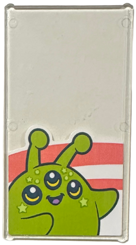Lego Glass for Window 1 x 4 x 6 with Coral Stripes and Lime Alien Pattern (Sticker) - Set 42674