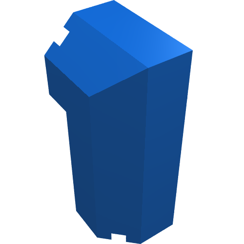 Lego Brick Special Octagonal 2 x 2 x 3 1/3 Corner / Blue