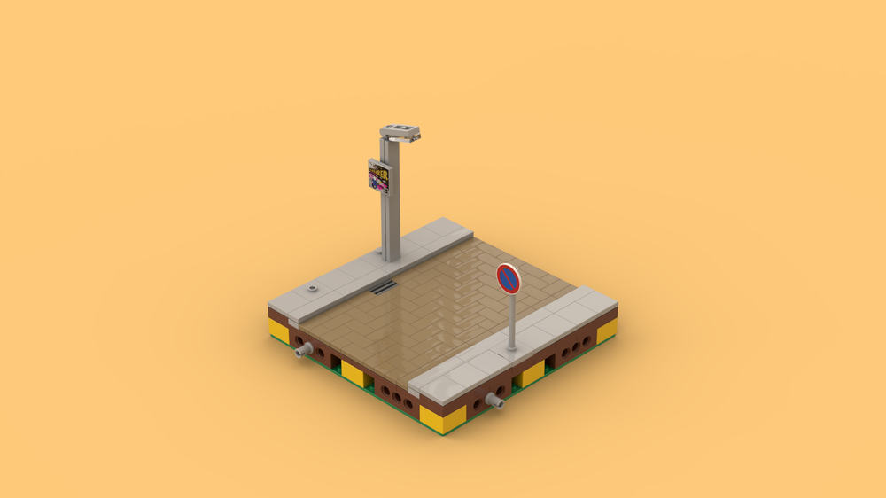 Lego Dutch Road Bricks One-way Straight MILS 16x16