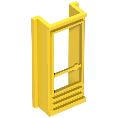 Lego Door 1 x 2 x 4 with Glass for Slotted Bricks / Yellow