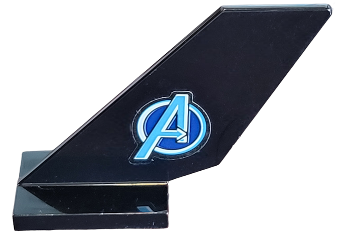 Lego Tail Shuttle with Avengers Logo Pattern Model Left Side (Sticker) - Set 76126
