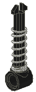Lego Technic, Shock Absorber 6.5L, Piston Rod with Spring (Undetermined Type) / Black