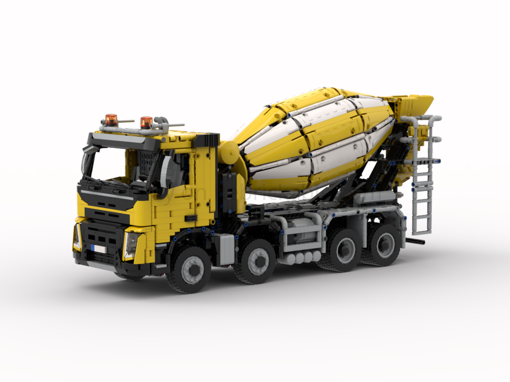 Lego Volvo FMX cement mixer truck_8x4