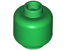 Lego Minifigure, Head (Plain) / Green