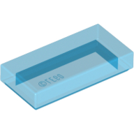 Lego Tile 1 x 2 with Groove / Trans-Dark Blue