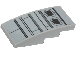 Lego Slope, Curved 4 x 2 with SW Resistance Transport Pod Hull Plates Pattern (Sticker) - Set 75176