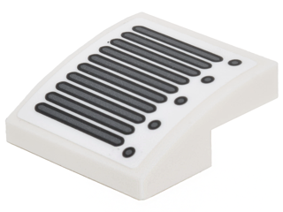 Lego Slope, Curved 2 x 2 x 2/3 with Dark Bluish Gray Vents and Circles Pattern Model Right Side (Sticker) - Set 70911
