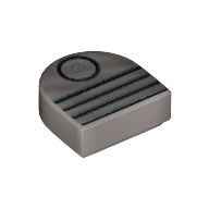 Lego Tile 1 x 1 Half Circle - Black Circle and 4 Lines print (vent / piston)