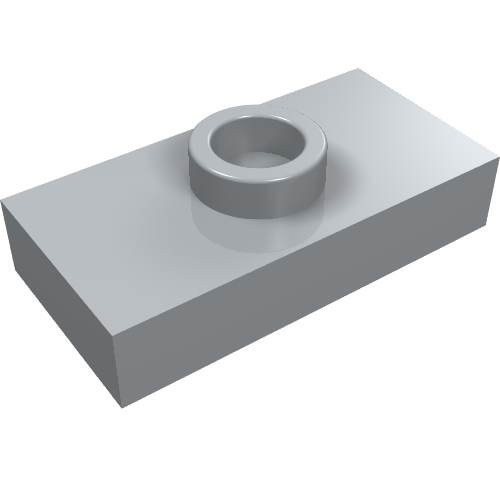 Lego Plate Special 1 x 2 with 1 Stud without Groove (Jumper) / Light Bluish Gray