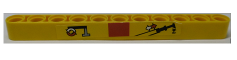 Lego Technic, Liftarm Thick 1 x 11 with Crane Boom and Outrigger Operating Instructions Pattern (Sticker) - Set 42009
