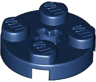 Lego Plate, Round 2 x 2 with Axle Hole / Dark Blue
