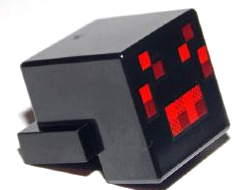 Lego Creature Head Pixelated with Red and Dark Red Face Pattern (Minecraft Spider)