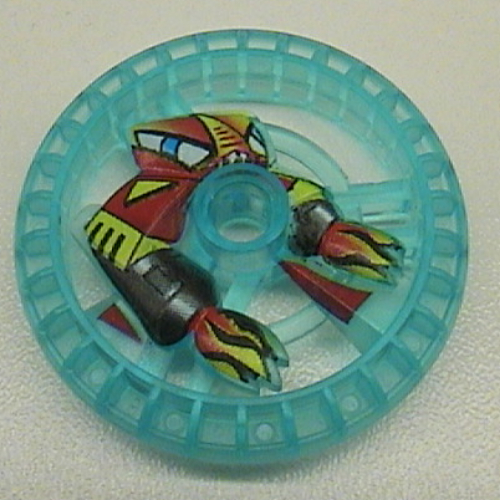 Lego Technic Disc 5 x 5 Notched, Flame with Robot Print