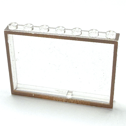 Lego Modulex Window 1 x 7 x 5 with Brown Border Print