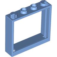 Lego Window 1 x 4 x 3 without Shutter Tabs / Medium Blue