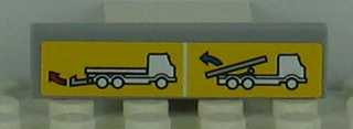 Lego Tile 1 x 4 with Truck Flatbed and Arrows Operating Icons Pattern (Sticker) - Set 8109