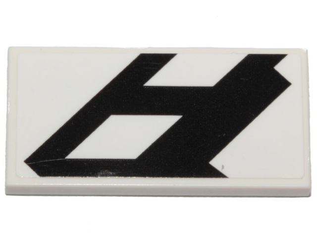 Lego Tile 2 x 4 with Black Ace TIE Interceptor Insignia Pattern Model Left Side (Sticker) - Set 75242