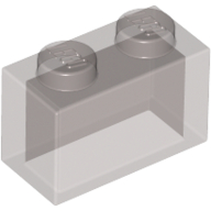 Lego Brick 1 x 2 without Bottom Tube / Trans-Brown