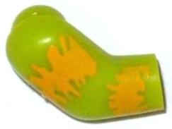 Lego Arm, Right with Bright Light Orange Tie-Dyed Stripes Pattern