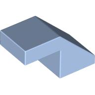 Lego Brick Sloped 45° 2 x 1 with 2/3 Inverted Cutout and no stud / Bright Light Blue