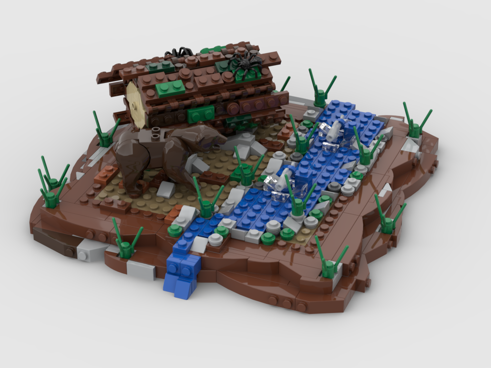 Lego Bear in fish hunter diorama