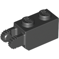 Lego Hinge Brick 1 x 2 Locking with 2 Fingers Vertical End, 9 Teeth / Black
