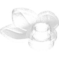 Lego Plant, Plate 1 x 1 Round with 3 Leaves / Opal Trans-Clear
