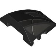 Lego Brick Wedged, Curved 4 x 3 No Studs with Dark Bluish Grey Shapes, Light Bluish Grey Stripes Print / Black