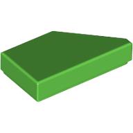 Lego Tile 1 x 2 with Stud Notch Left / Bright Green