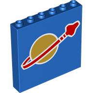 Lego Panel 1 x 6 x 5 with Classic Space Logo Print