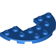 Lego Plate Round Half 3 x 6 with 1 x 2 Cutout / Blue